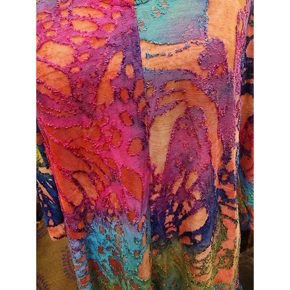 Kamana Abstract Tunic Size Large Boho Hippie Burn Out